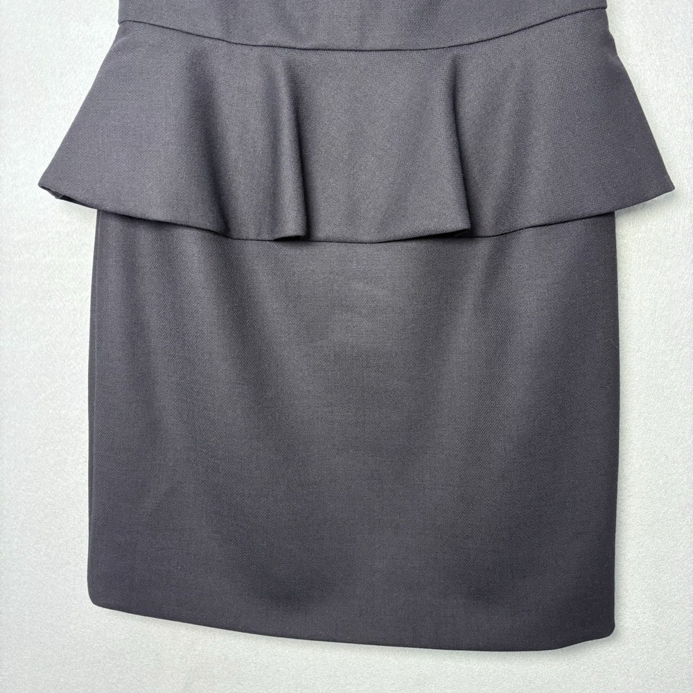 Alice + Olivia Sleeveless Peplum Dress Small Black Wool Lined Wedding Party NWT - Picture 4 of 15